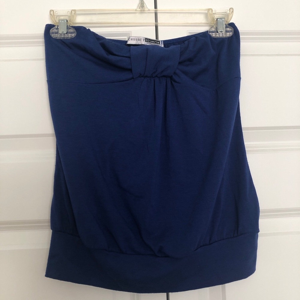 Vintage necessary Objects Skirt Womens Med Blue Knit Pencil Knee Length Stretch